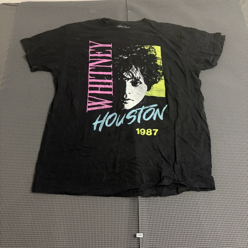 Whitney Houston 1987 Design Graphic T-Shirt Black Tagged 2XL 2022 Reprint